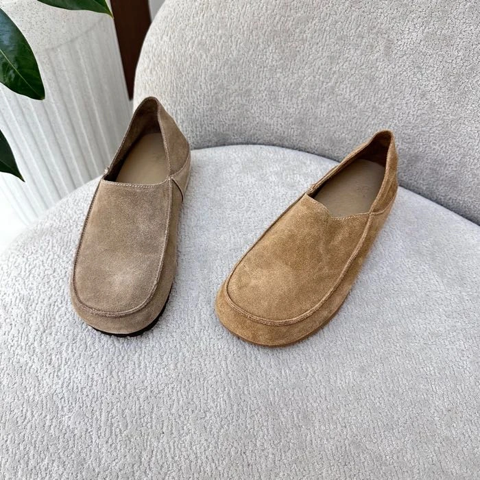 春夏季一脚蹬复古乐福鞋女士单鞋套筒豆豆鞋软底平底百搭防滑鞋子