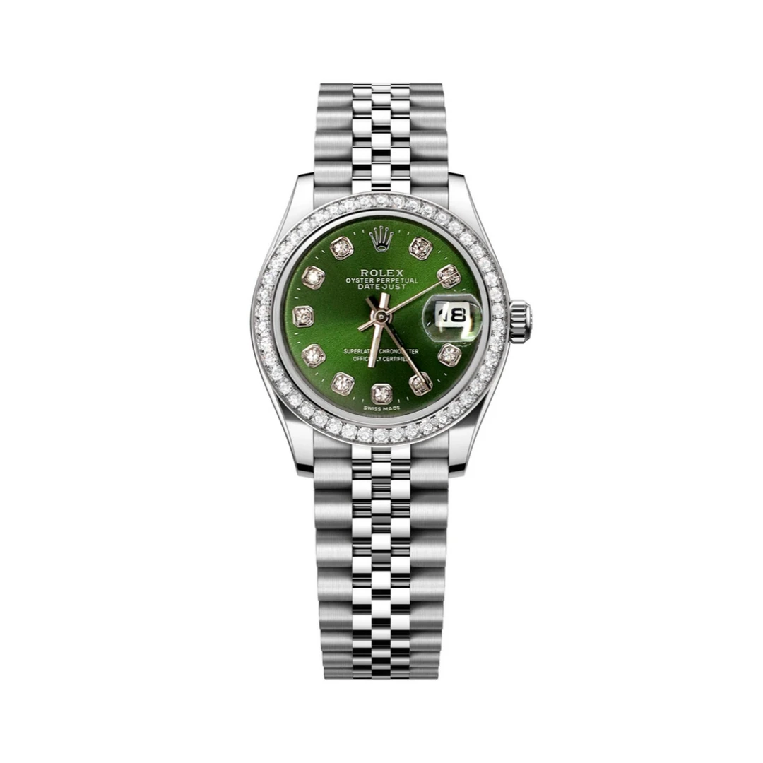 95新 Rolex/劳力士 女装日志系列三针绿盘钻刻日历窗26盘tw