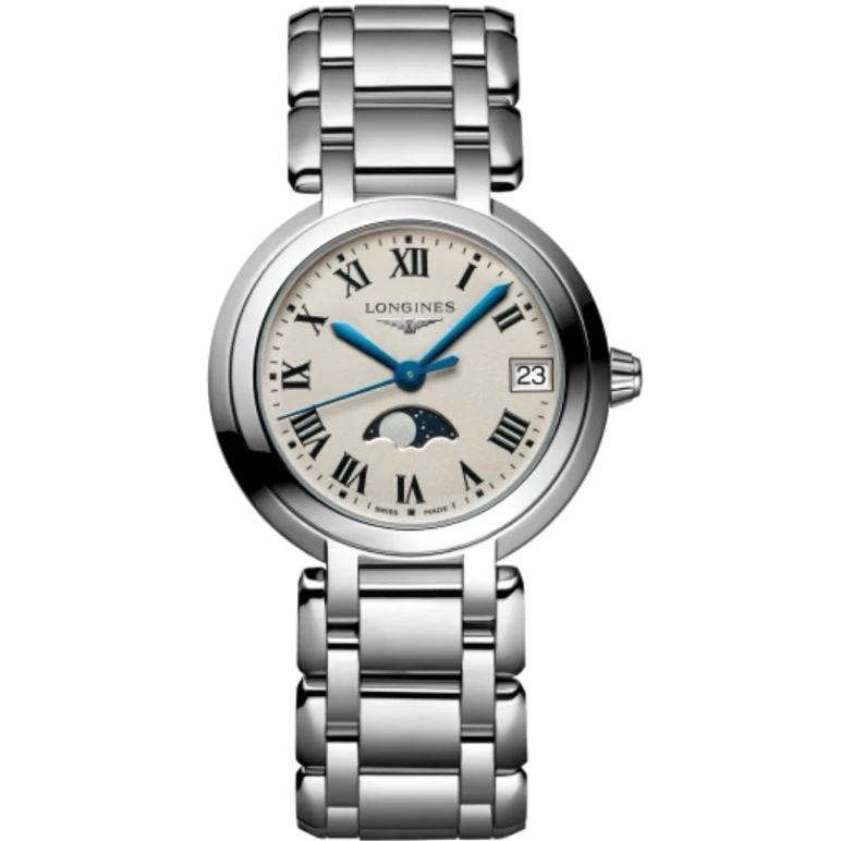 95新 Longines/浪琴 心月罗马刻钢带全原石英30.5盘tw