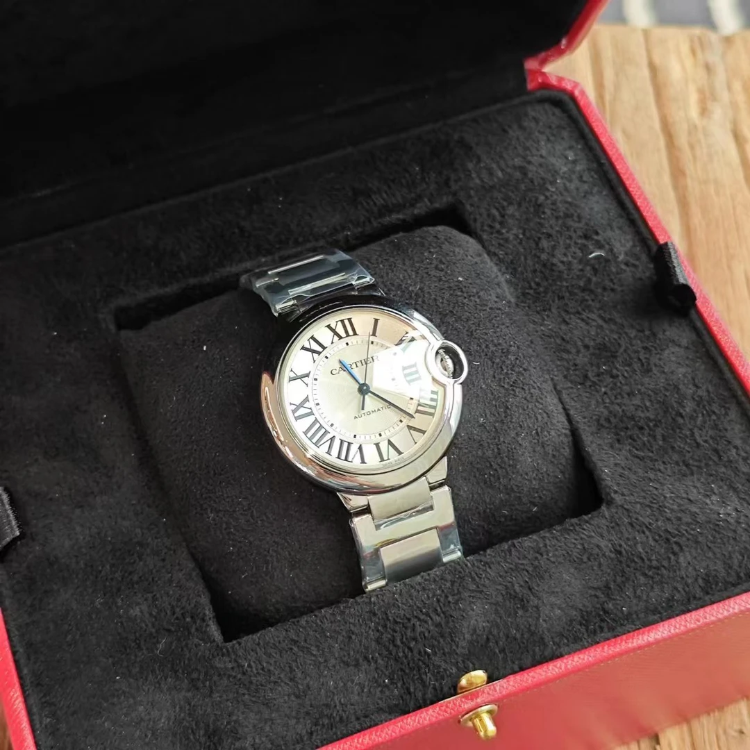 95新 Cartier/卡地亚 蓝气球三针罗马刻放射盘机械中古女表33盘LF