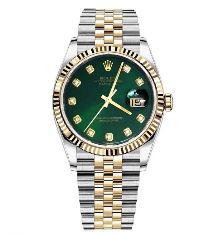 99新 Rolex/劳力士 中古日志后盘后钻36祖母绿盘jp