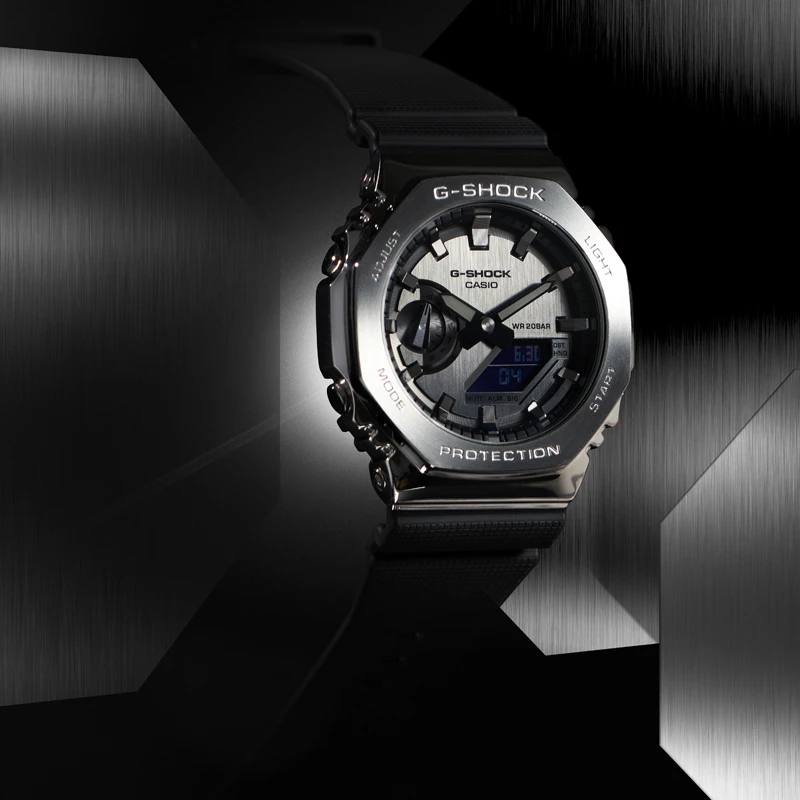 Casio/卡西欧金属农家橡树 潮流休闲款GM-2100系列防水手表 百搭