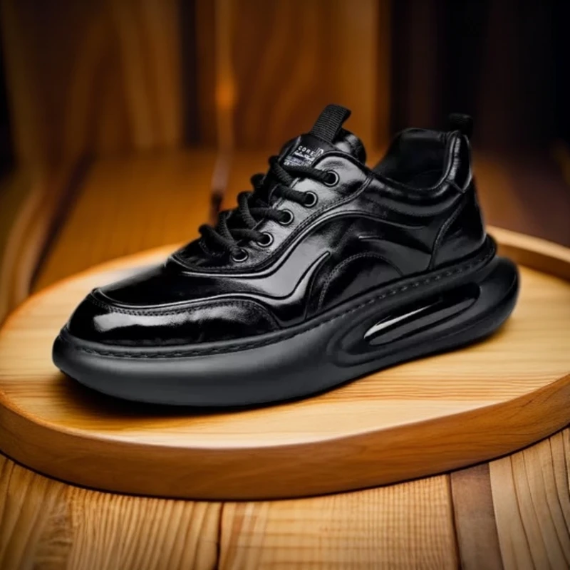 时尚休闲休闲皮鞋潮鞋秋季防滑厚底轻便休闲鞋圆头