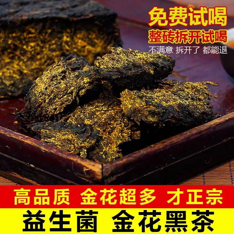 禾润珈安化黑茶湖南安化正品安化黑茶正宗金花茯砖茶手筑安华茯茶
