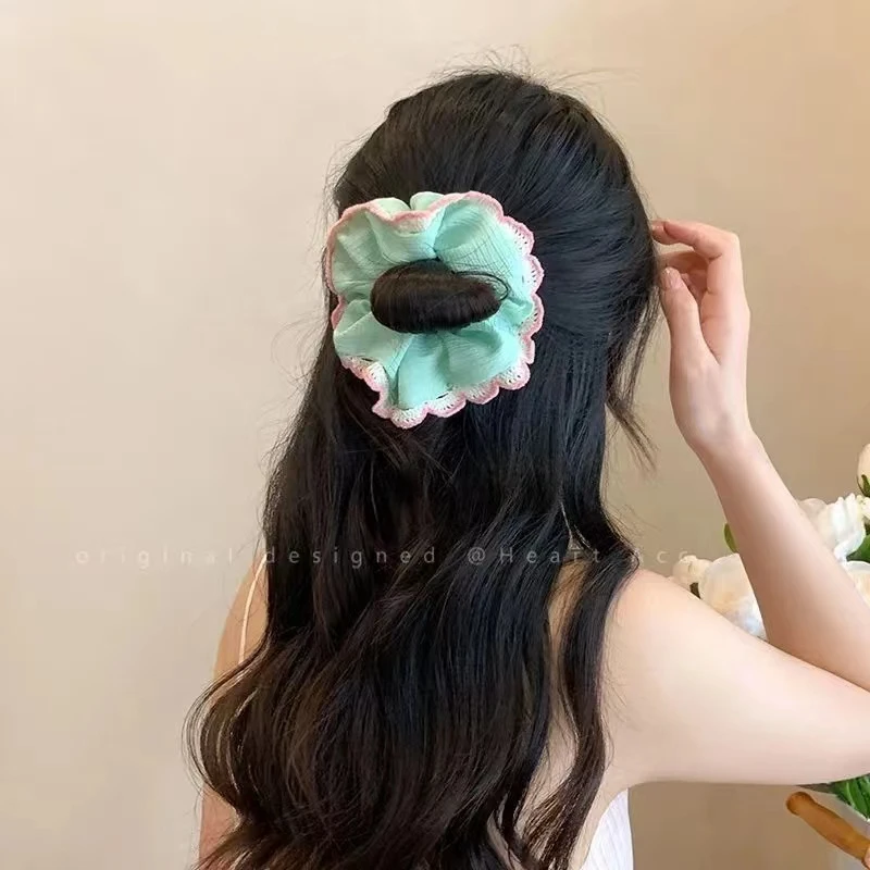 早春出游~薄荷绿大肠发圈女韩式2024年新款爆款头绳简约百搭发饰