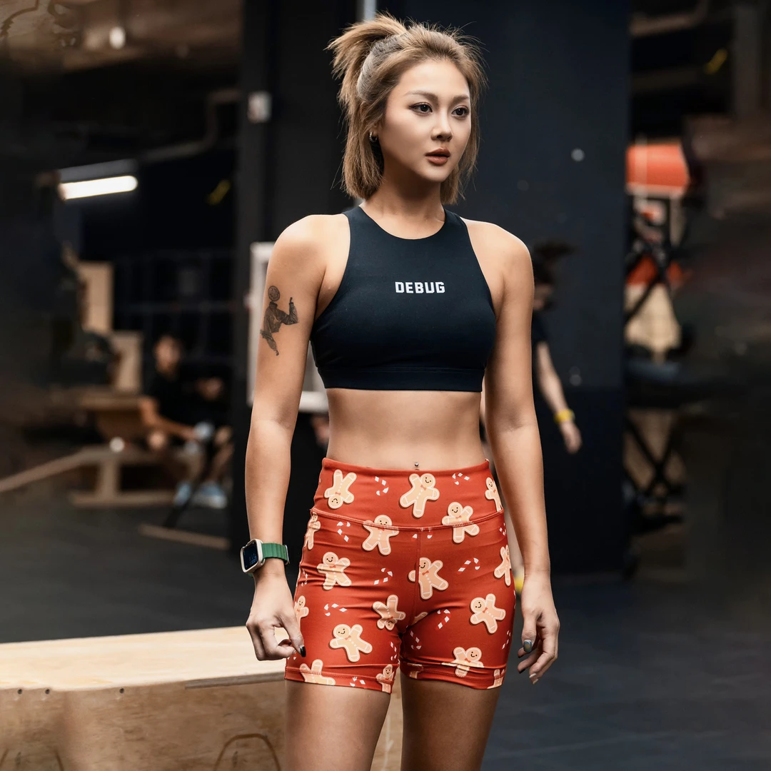 DEBUG女子健身短裤提臀束腰弹力排汗夏季运动健身瑜伽速干