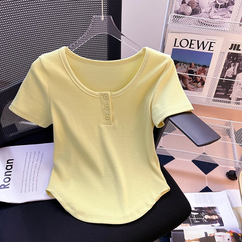 钰钰严选/短袖t恤辣妹衣服百搭T恤女夏季短款上衣韩系