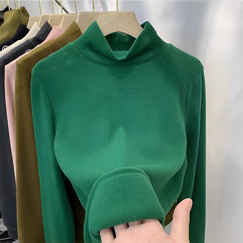 设计感长袖T恤女2024春秋新款半高领高端紧身打底衫内搭修身上衣