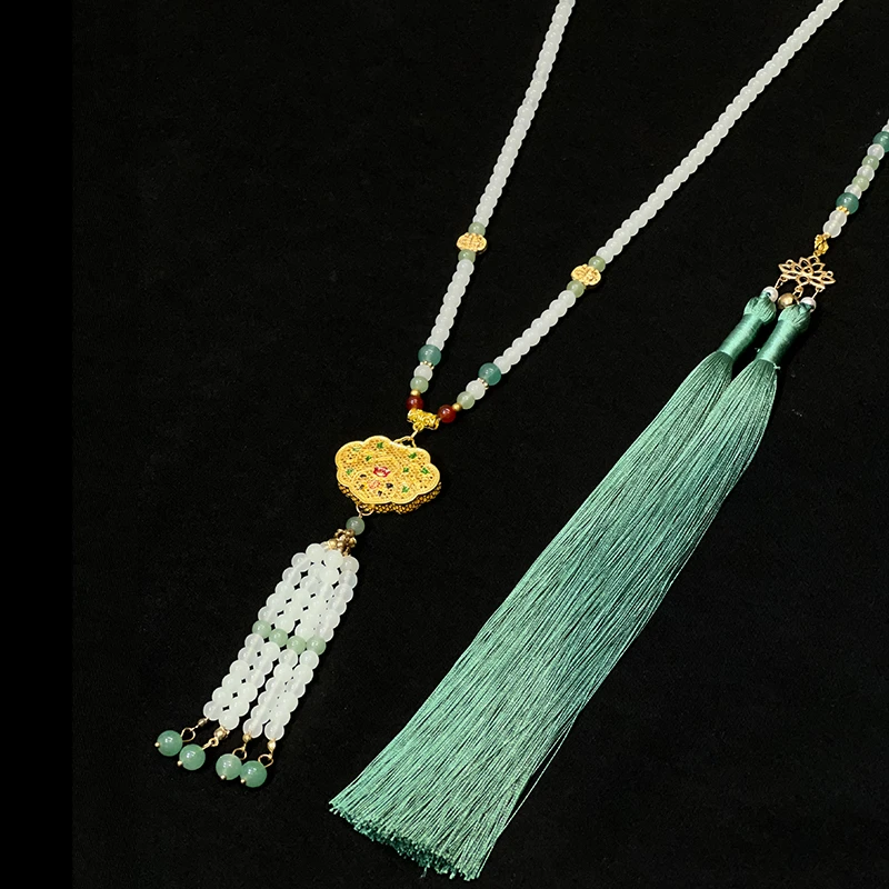 【璎珞+背云】-日常百搭汉服配饰古风平安锁长流苏璎珞