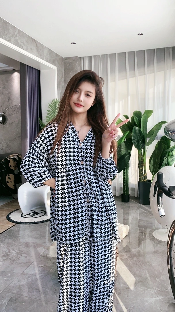 女士棉绸睡衣胖mm加大加肥宽松绵绸睡衣人造棉月子服大码家居服