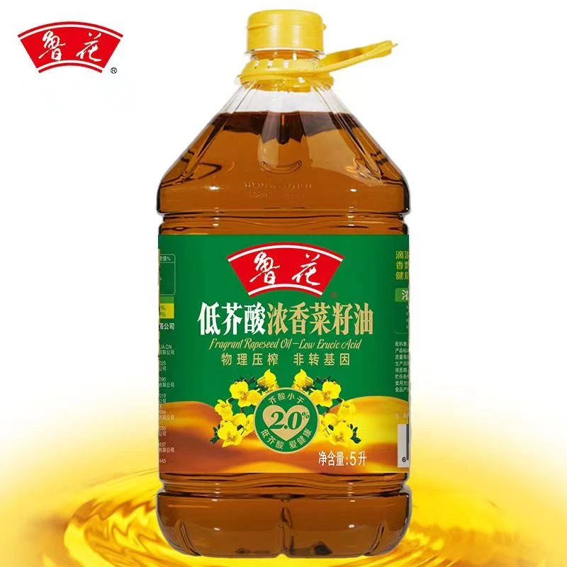 鲁花低芥酸菜籽油5L*1桶正宗物理压榨非转基因健康油家用装商用装