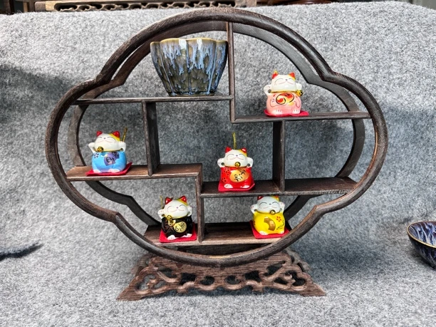 鸡翅木实木如意博古架摆架禅意摆设禅意摆设