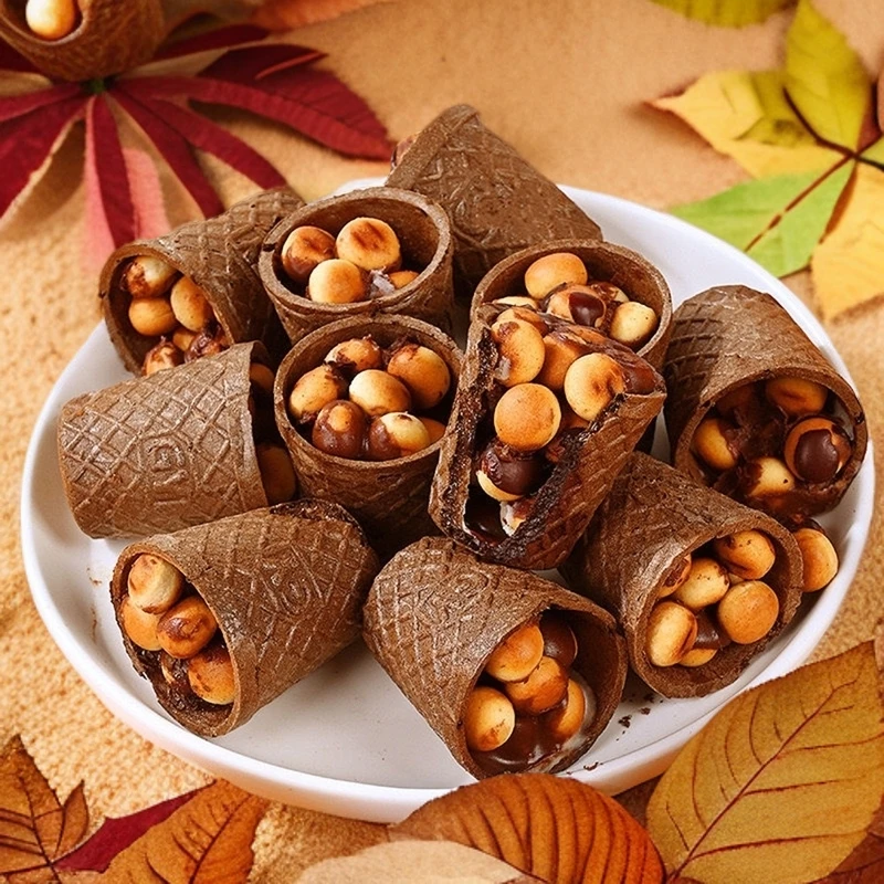 巧克力脆脆杯零食休闲中秋爆浆巧克力儿童脆筒解馋开学星球网红