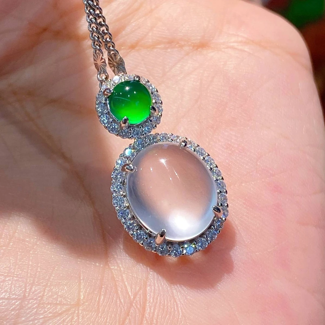 【粉丝福利领券再拍】VISING天然石英质玉水沫鸽子蛋吊坠  气质精致