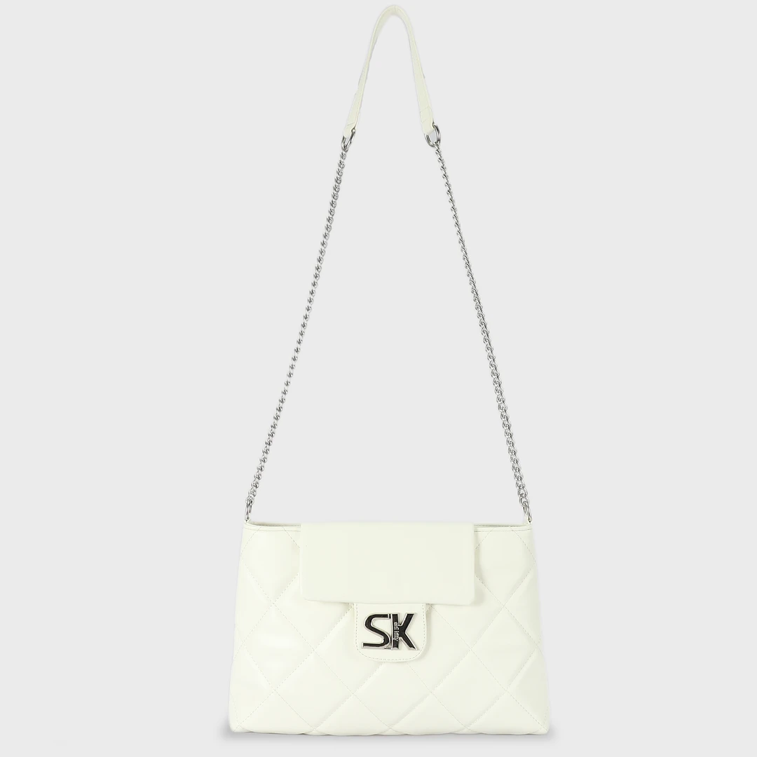 【路遥定制】新款时尚女士百搭菱格托特包腋下包 JYD0003-白色 YY