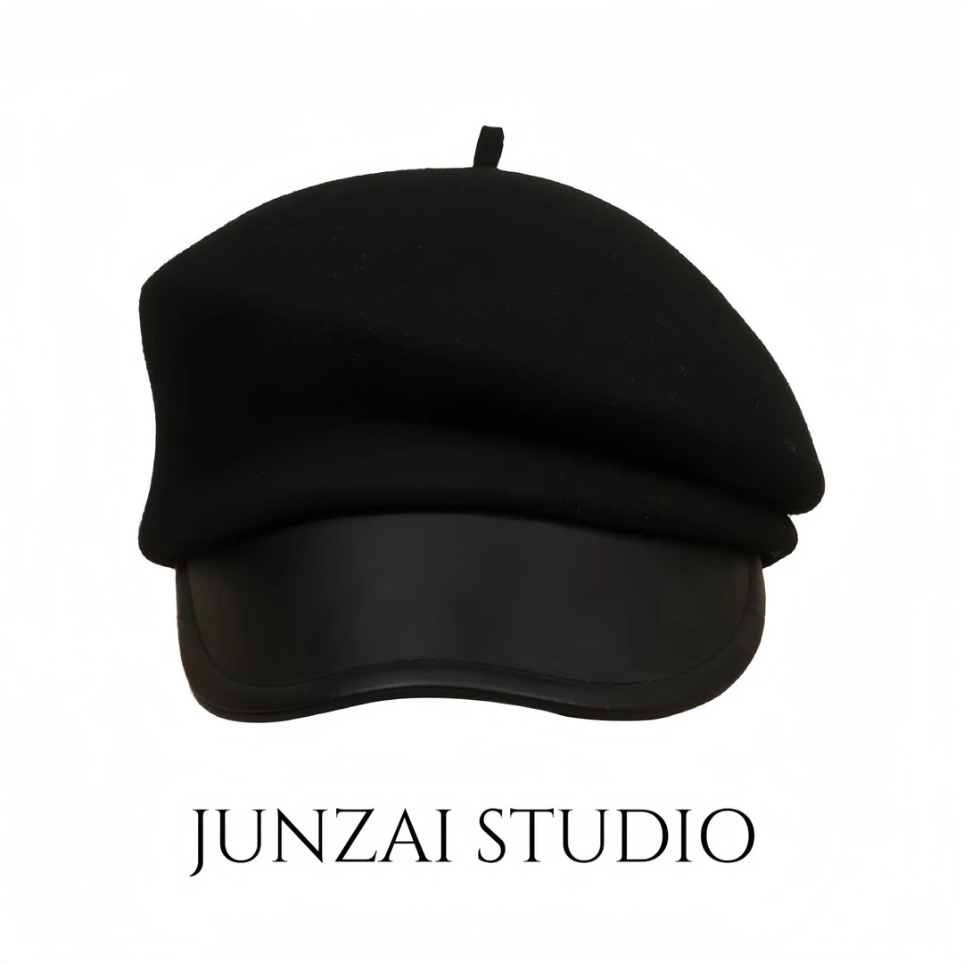 秒变财阀千金!贝雷帽新款洋气帽子女冬季拼皮设计师系列