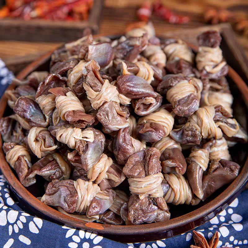 安徽特产腊味风干鸭胗结胗肠结鸭肠包鸭胗鸭肫结咸货250克至3斤