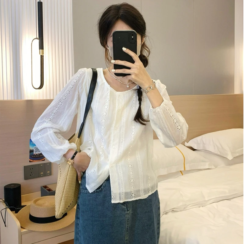 春秋季新款打底衬衫女长袖宽松设计感时尚百搭气质上衣女法式小衫