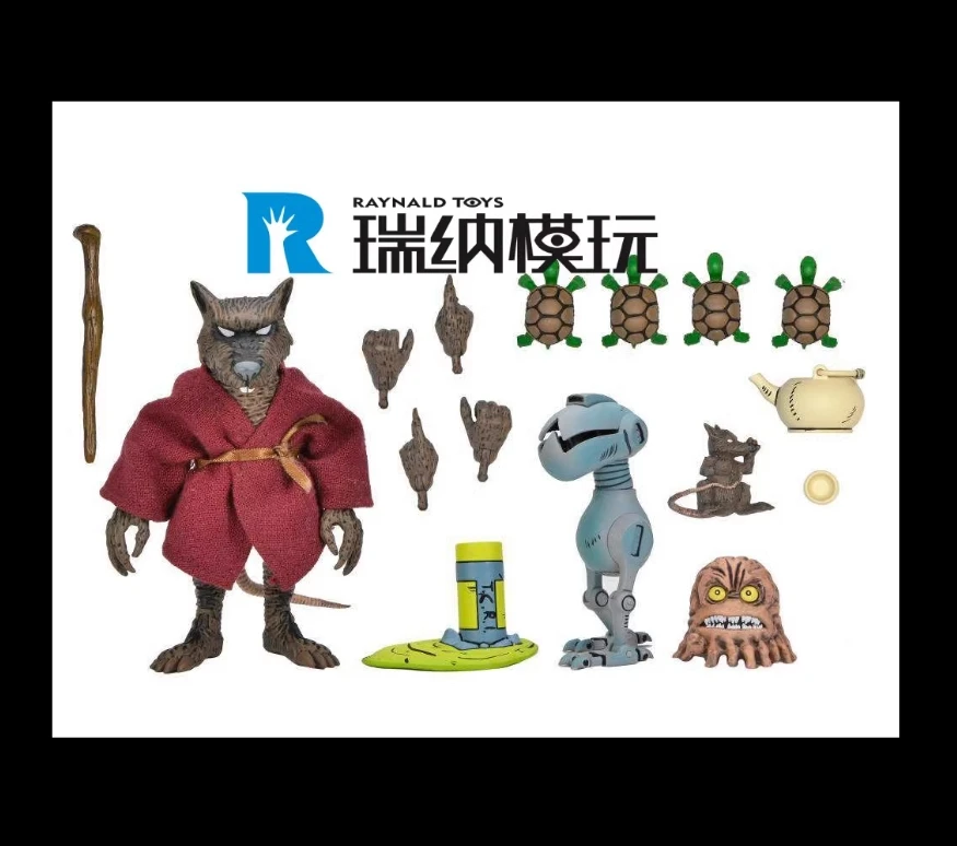 现货 NECA 1/12 幻影工作室 忍者神龟漫画版 斯布林特老师 代理版