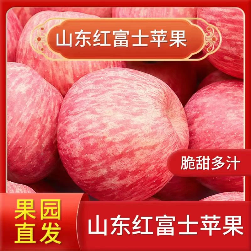 【山地红富士】山东沂蒙山红富士苹果脆甜多汁水果批发整箱