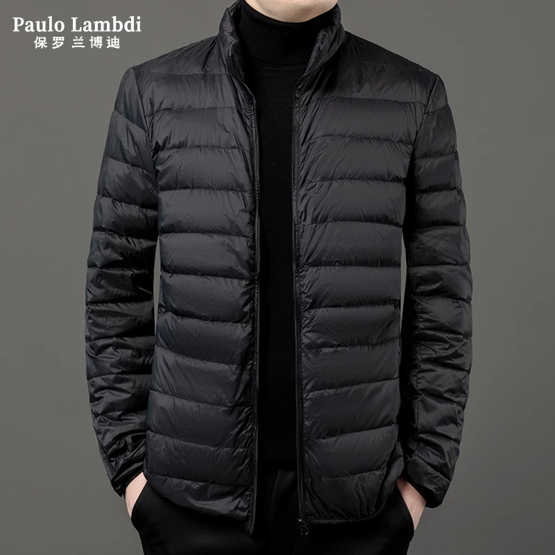保罗秋冬季轻薄羽绒服男士轻便立领短款保暖内穿内胆男装羽绒外套