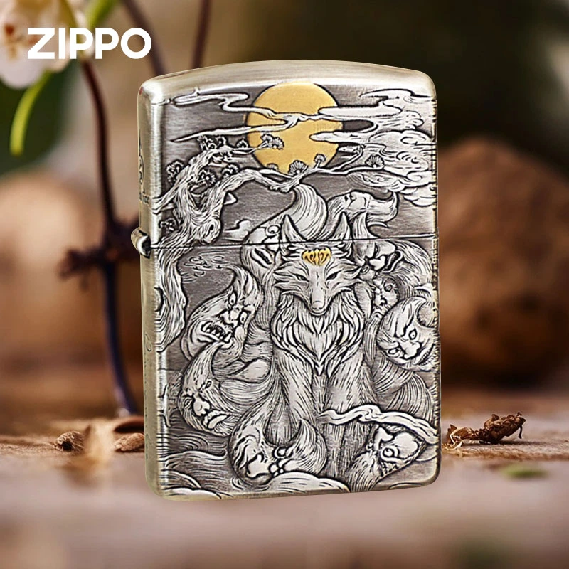 ZIPPO/之宝打火机正版162盔甲熏银镀金九尾狐煤油正品XBL-DYJ1