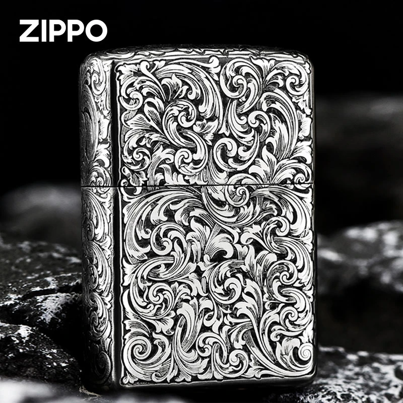 ZIPPO/之宝打火机【同城优选】正品错金银唐草重甲防风火机送礼DYJ1