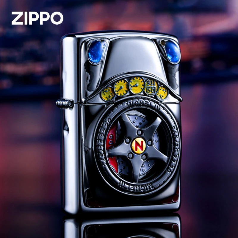 ZIPPO/之宝打火机正版极速飞车转盘贴章镜面正品防风火机XBL-DYJ1