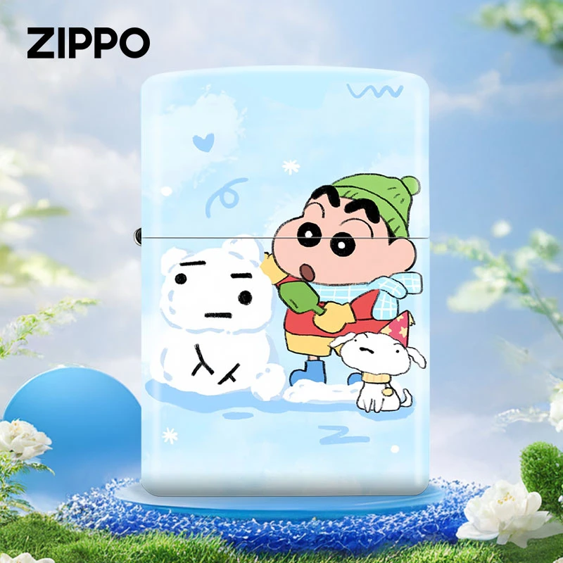 ZIPPO/之宝打火机正版蜡笔小新堆雪人卡通煤油正品火机送男士DYJ1