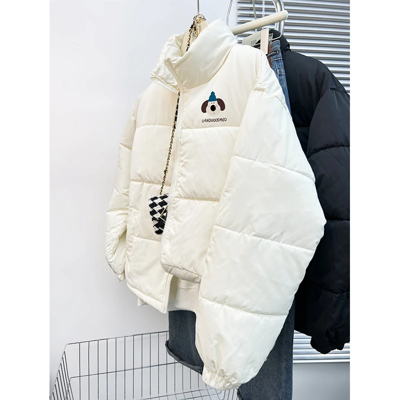 棉服女冬季2024新款韩版宽松bf休闲加厚保暖立领棉衣情侣外套潮