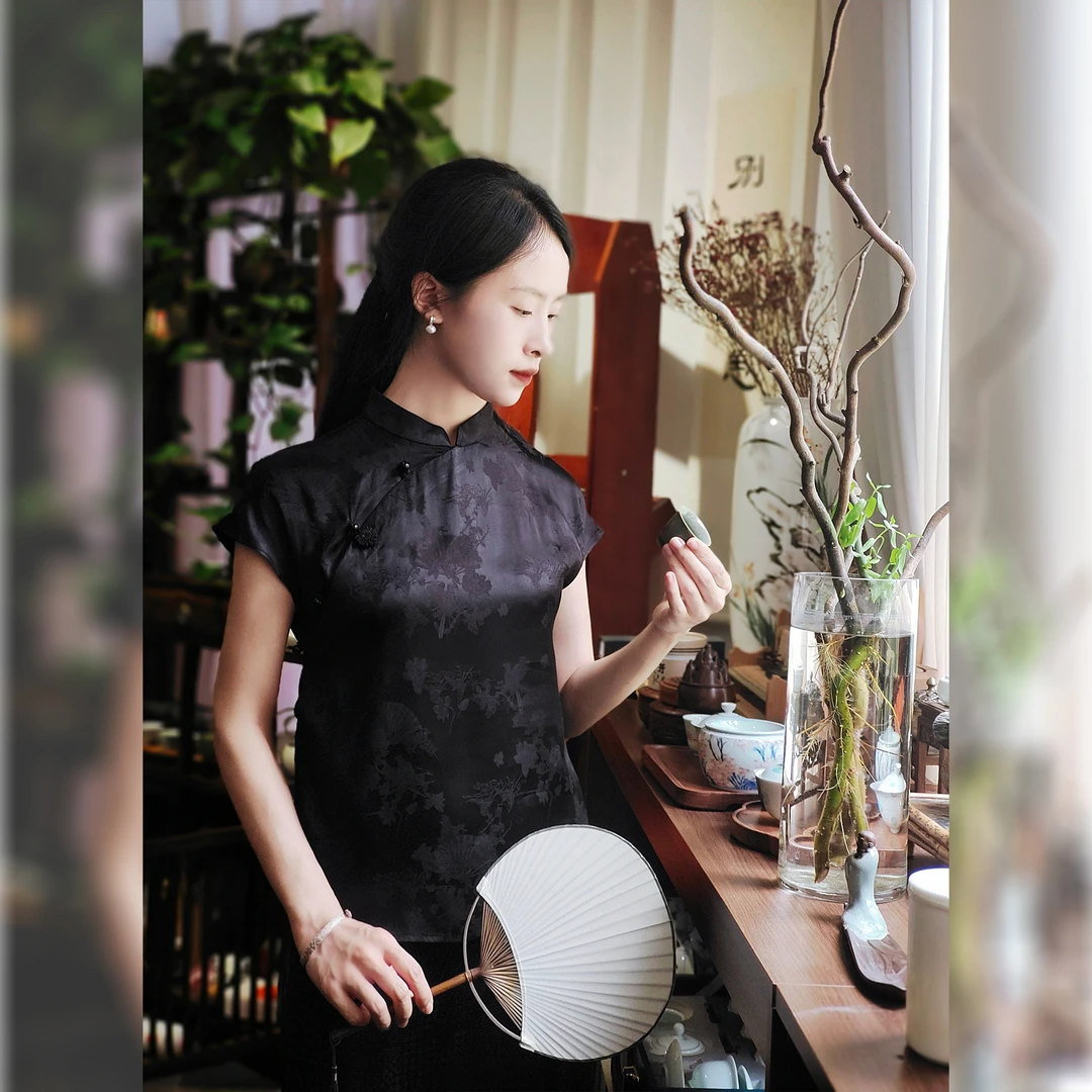 心月丨夏季复古国风新中式上衣气质日常茶服女