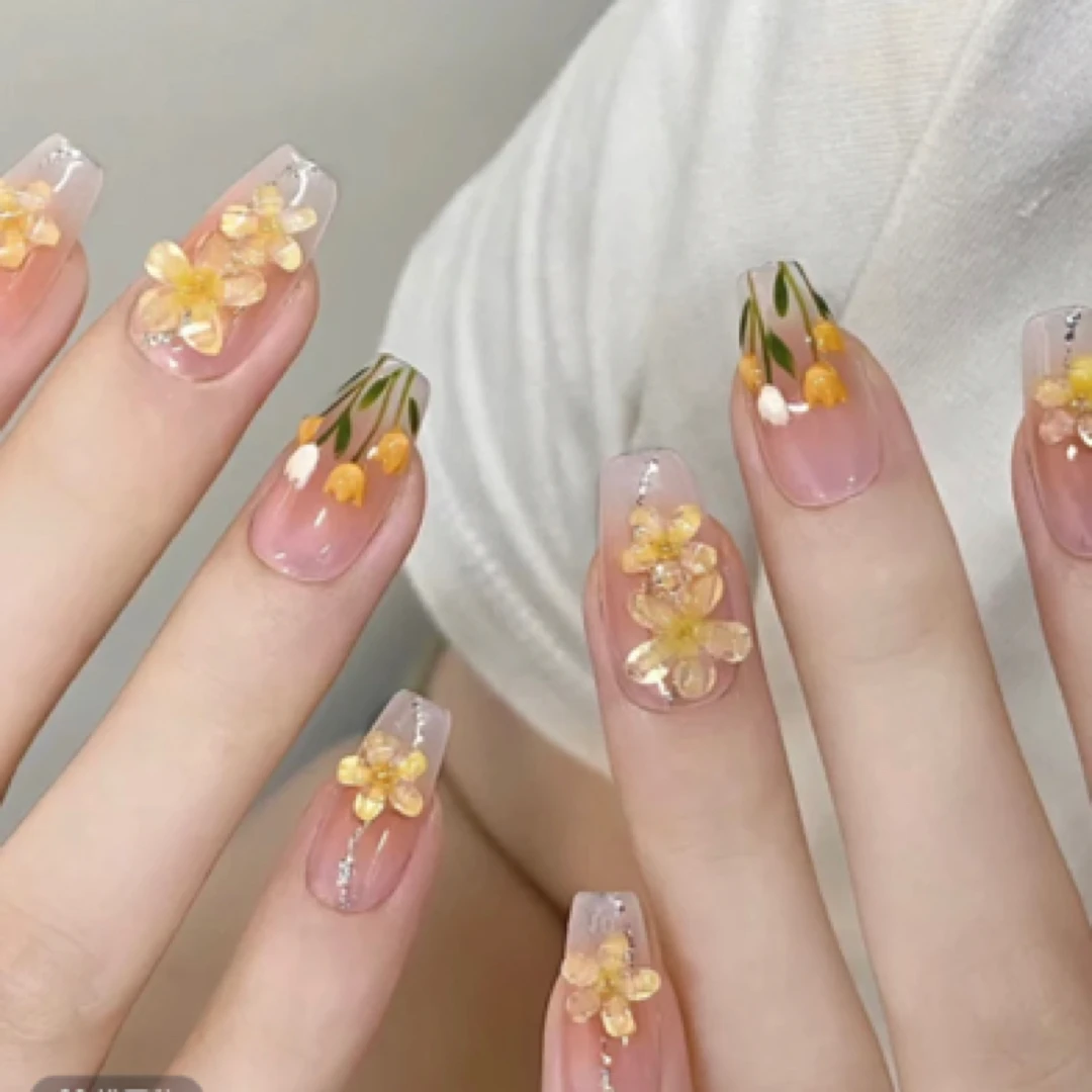 【郁金花海】Qixi高奢纯手工穿戴美甲—10片装