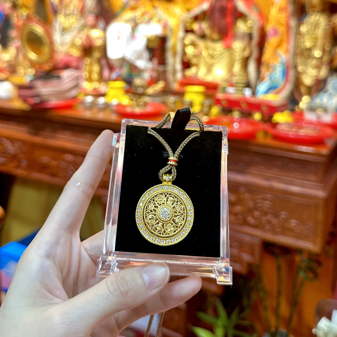 非金属布艺吊坠 八宝罗盘高级金色链子手工吊坠挂坠项链一年质保