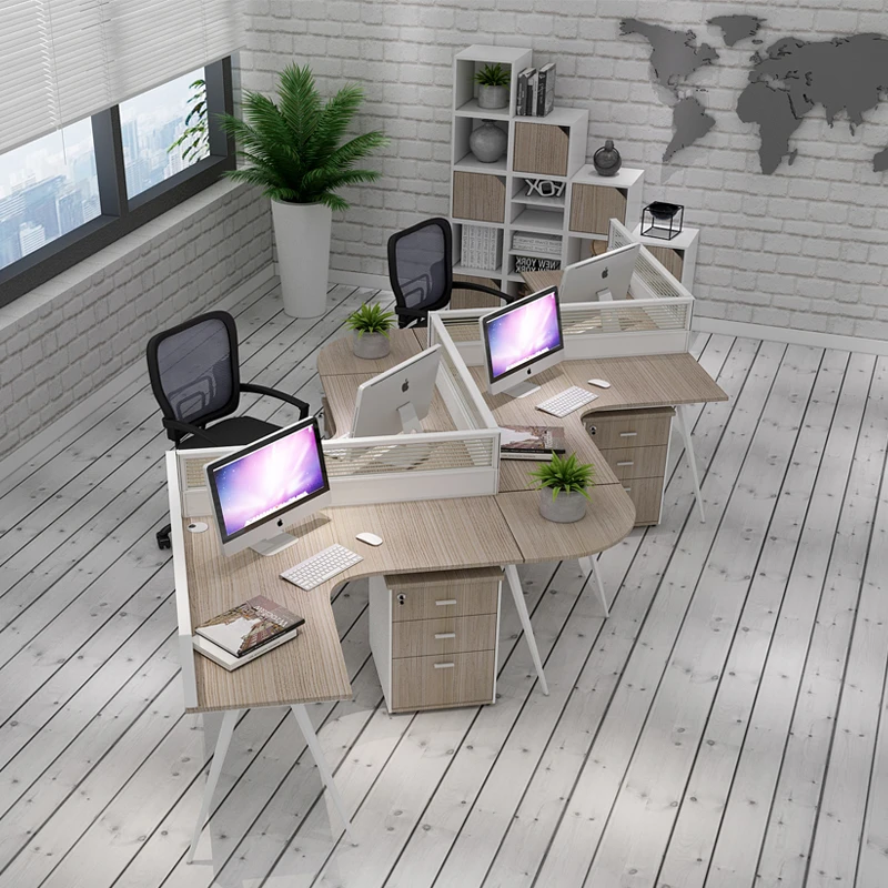 办公家具职员办公桌4人位员工桌简约现代屏风办公桌隔断6人位卡座