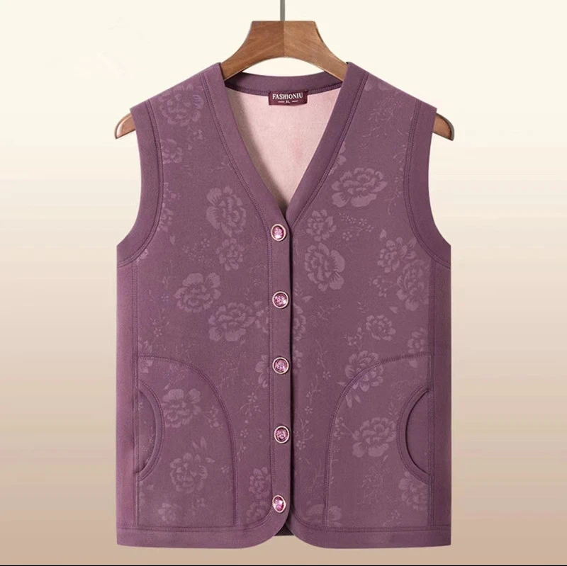 中老年人女装春秋妈妈外穿老人大码保暖背心老太太棉袄奶奶坎肩