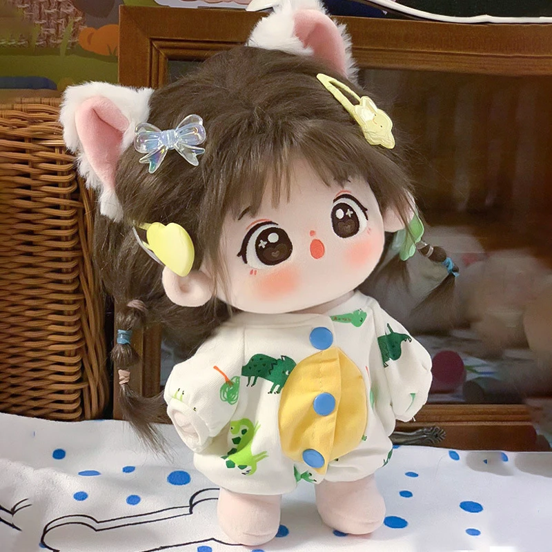 松饼棉花娃娃女20cm娃娃衣服有骨架玩偶裸娃换装毛绒公仔礼物现货