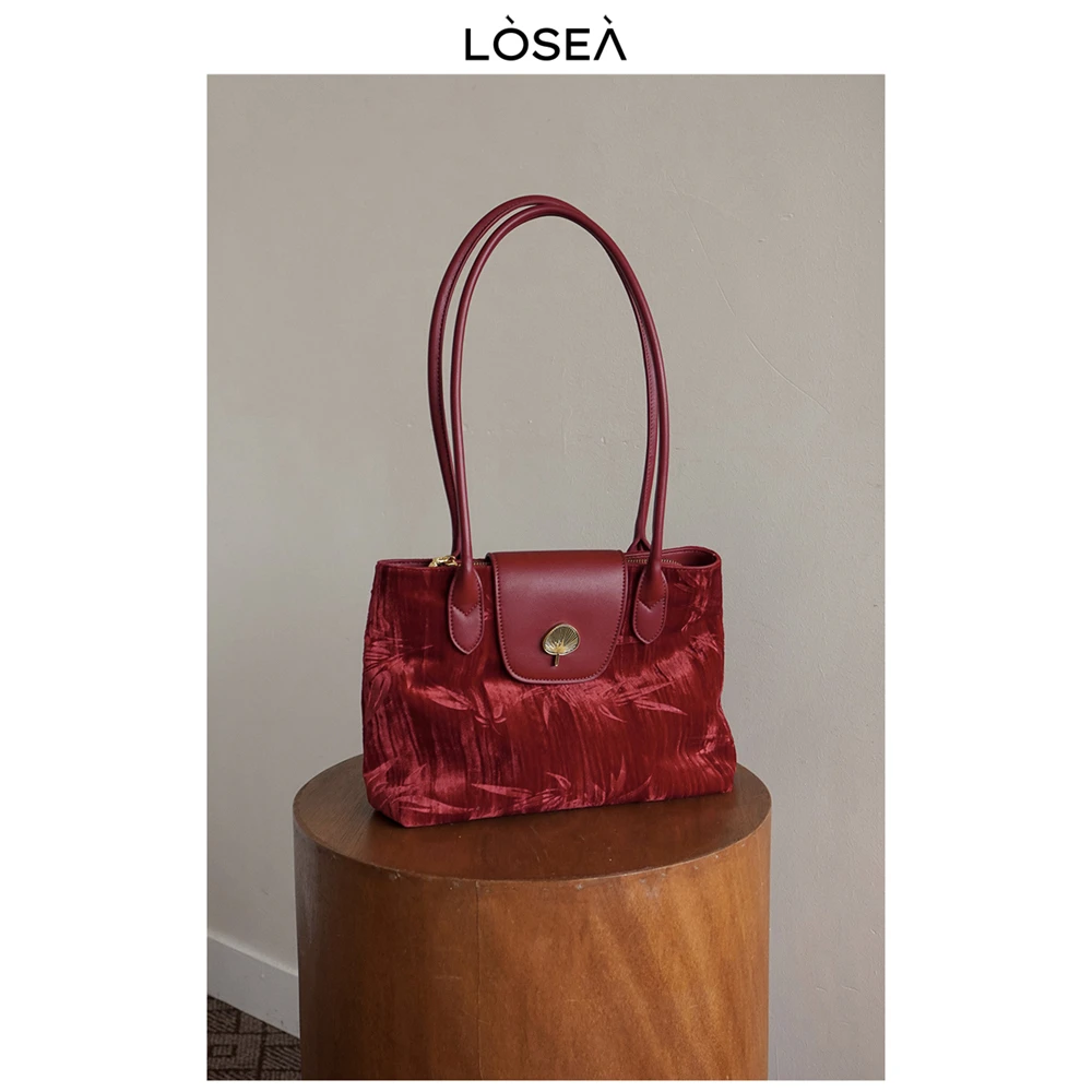 LOSEA原创《慕秋》新中式国风腋下包包女包2025新款复古单肩包