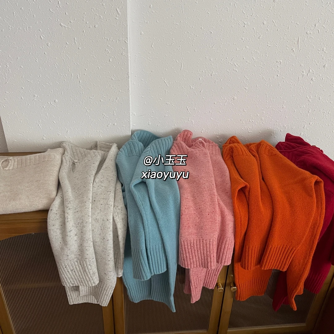 【小玉玉】韩系一粒扣休闲毛衣