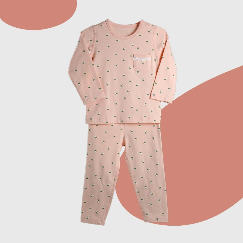 JM儿童 女孩弹力棉90-120 小花园内衣套装 E1A8071