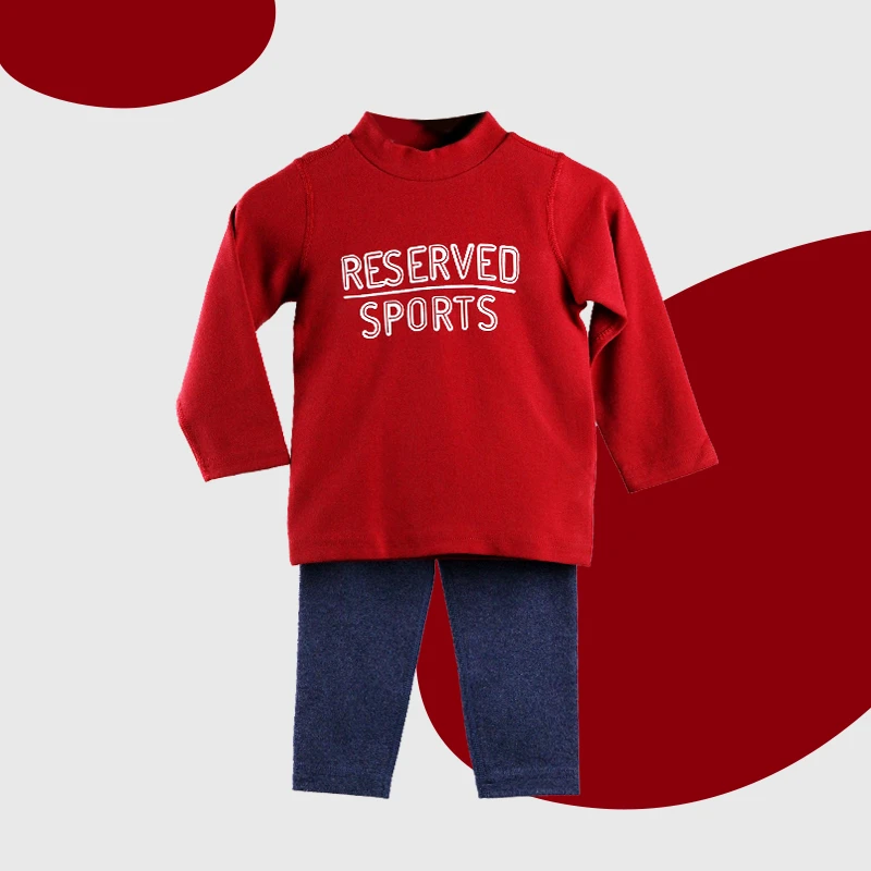 JMMS017男孩舒绒90-160潮酷咏调高领内衣套装  A898107 A899107B