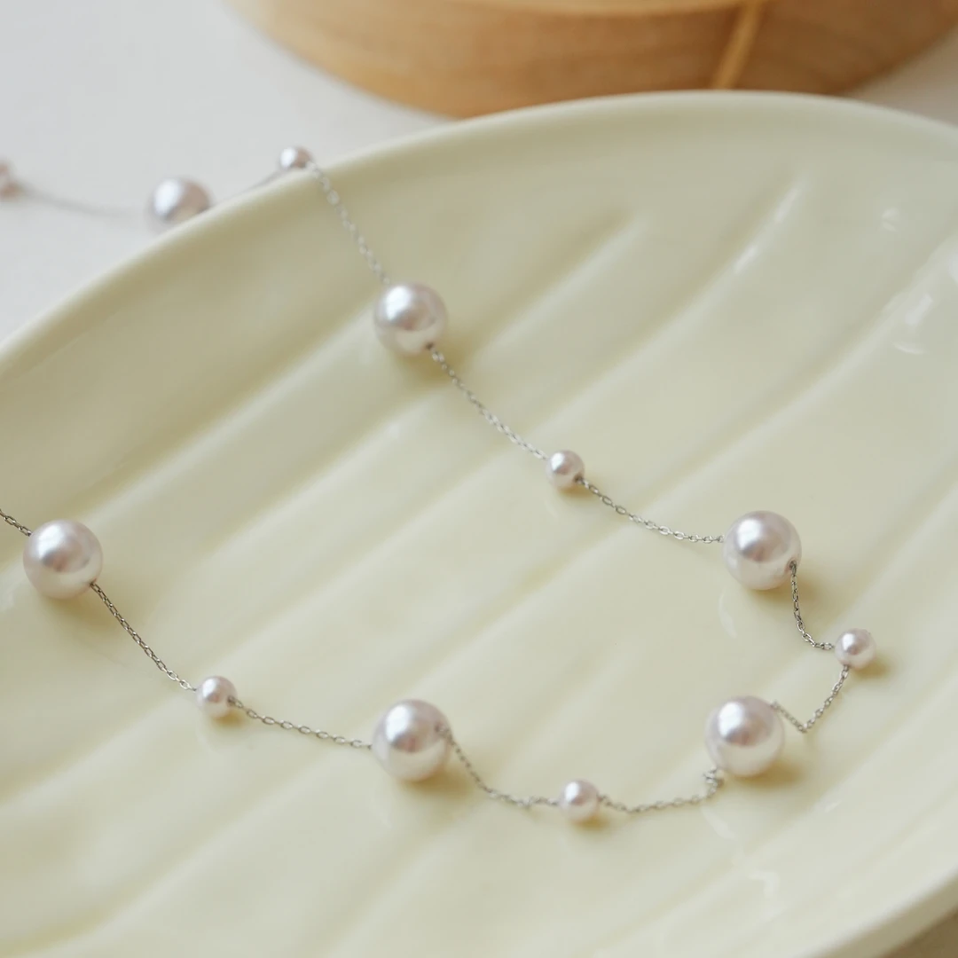 链子925银 曼塔玫瑰紫珠满天星项链女气质锁骨链优雅时尚Y字链