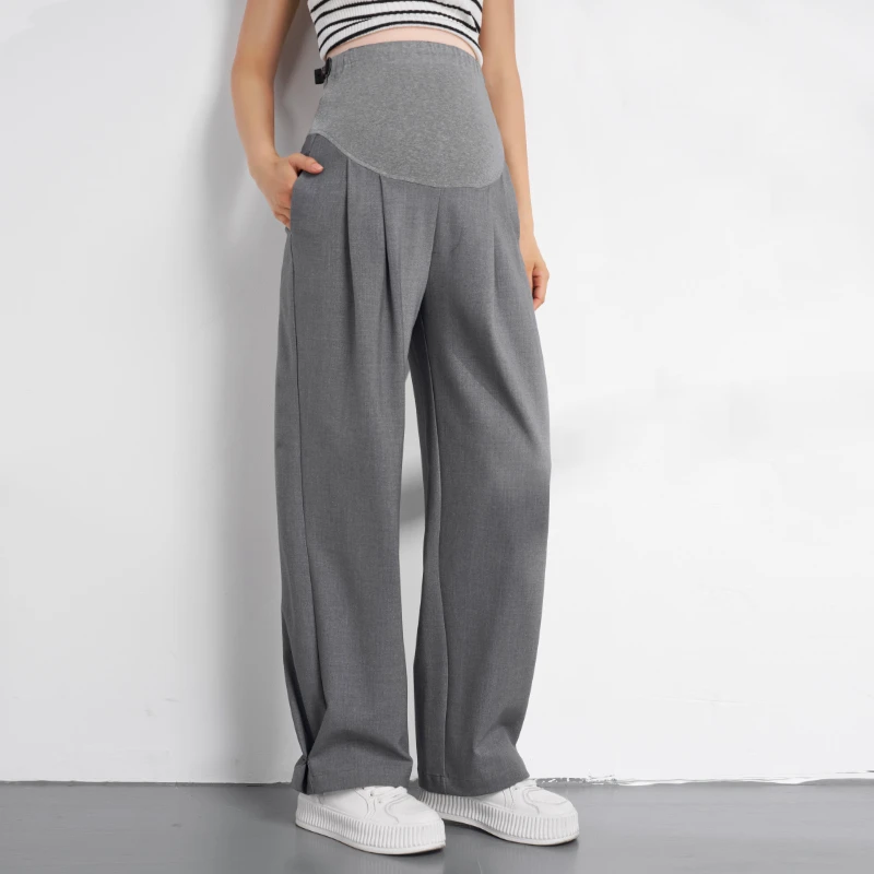 MASANON孕妇西装裤秋季外穿2023新款秋款大码通勤休闲阔腿裤子