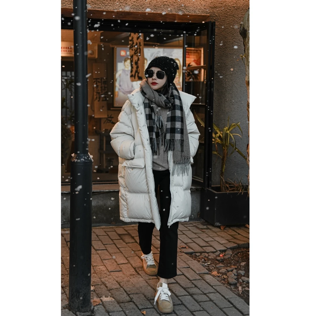 LAZYVISION【冰岛】90白鹅绒长款女士鹅绒服ZMD-20016