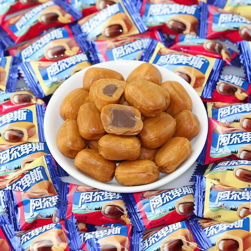 阿尔卑斯巧克溢夹心太妃糖巧克力香软糖糖果结婚喜糖500g散装批发