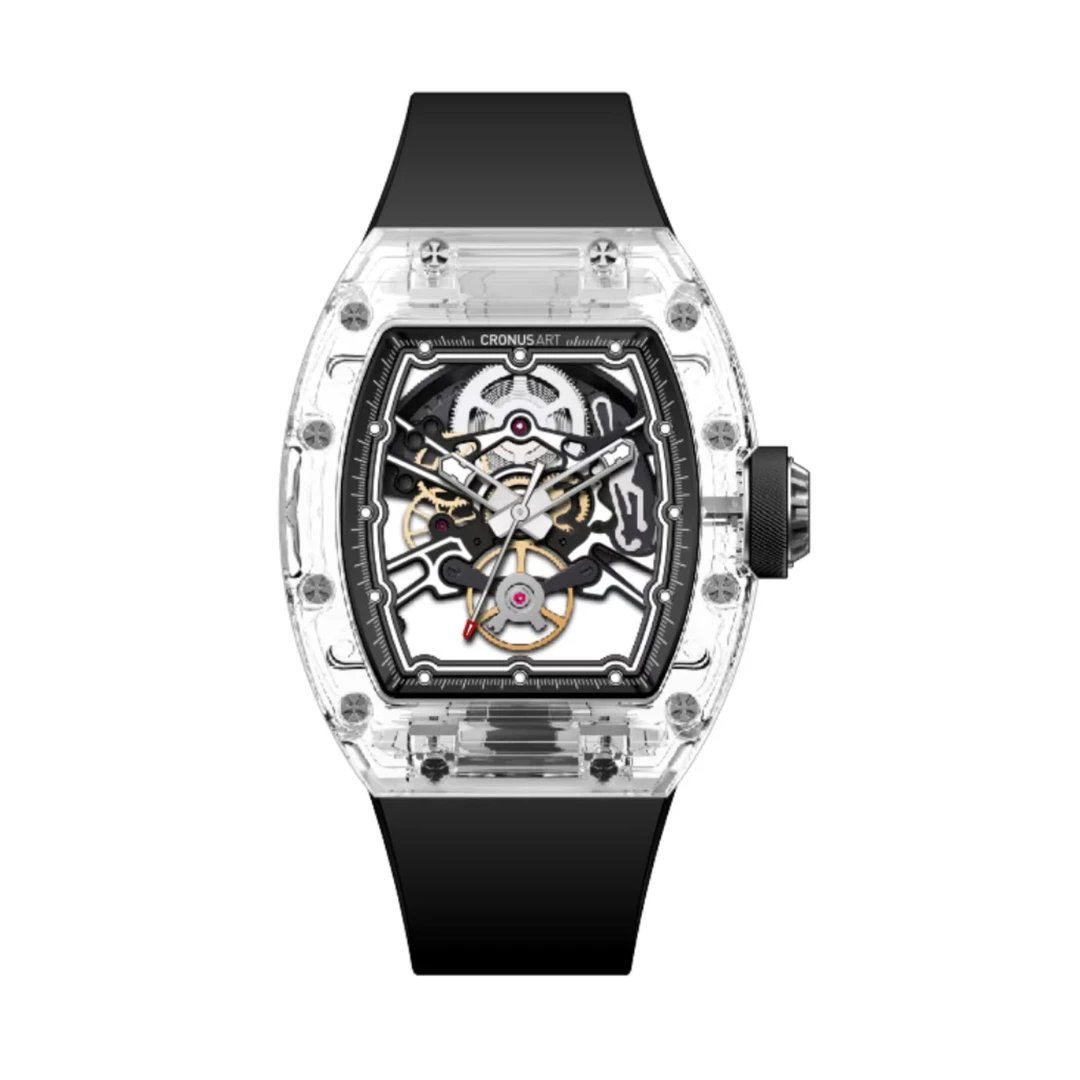 达人专属克洛斯水晶系列时尚防水潮流镂空男款机械腕表夜光指针