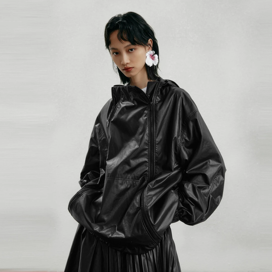 M.TSUBOMI/子苞米 机车风简约设计感宽松女式短外套