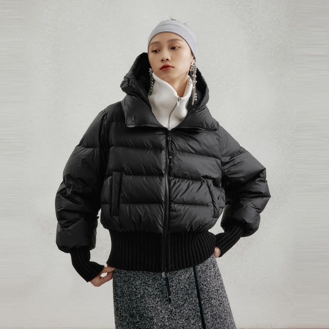 M.TSUBOMI/子苞米冬款短款微阔时尚感女式羽绒服