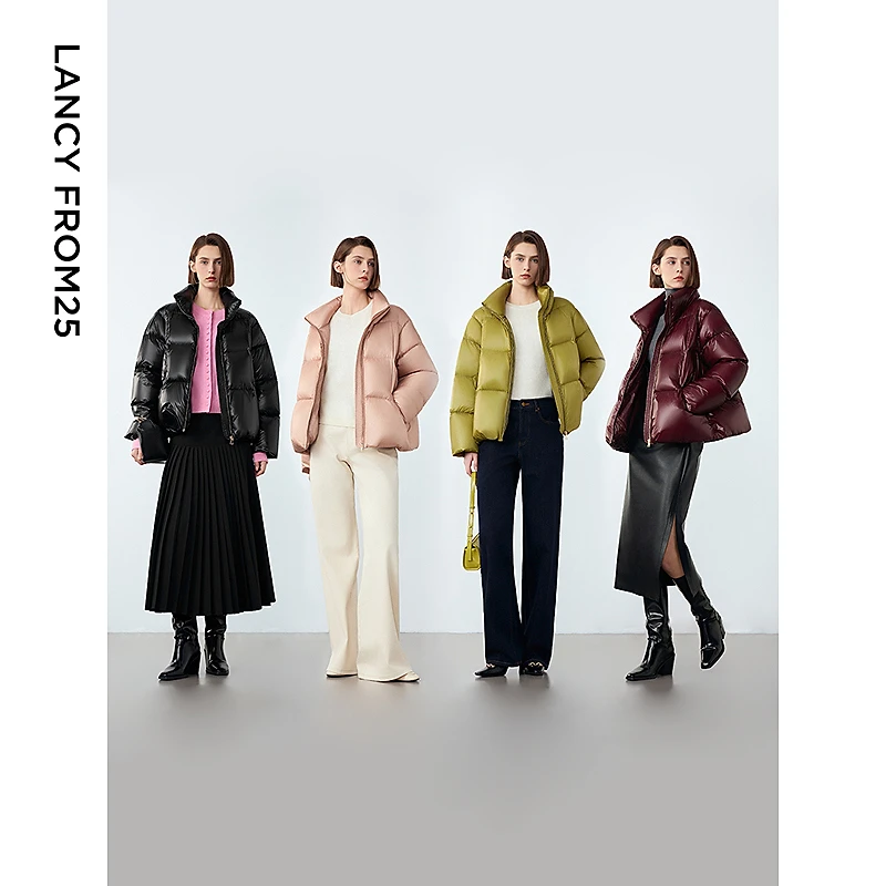 朗姿霍尔多巴吉白鹅绒时尚气质高级感小个子中长款羽绒服