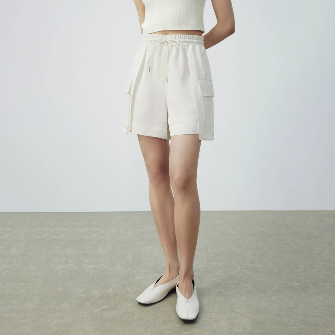 【专柜同款】M.TSUBOMI/子苞米高腰休闲阔腿运动风短裤运动风裤子