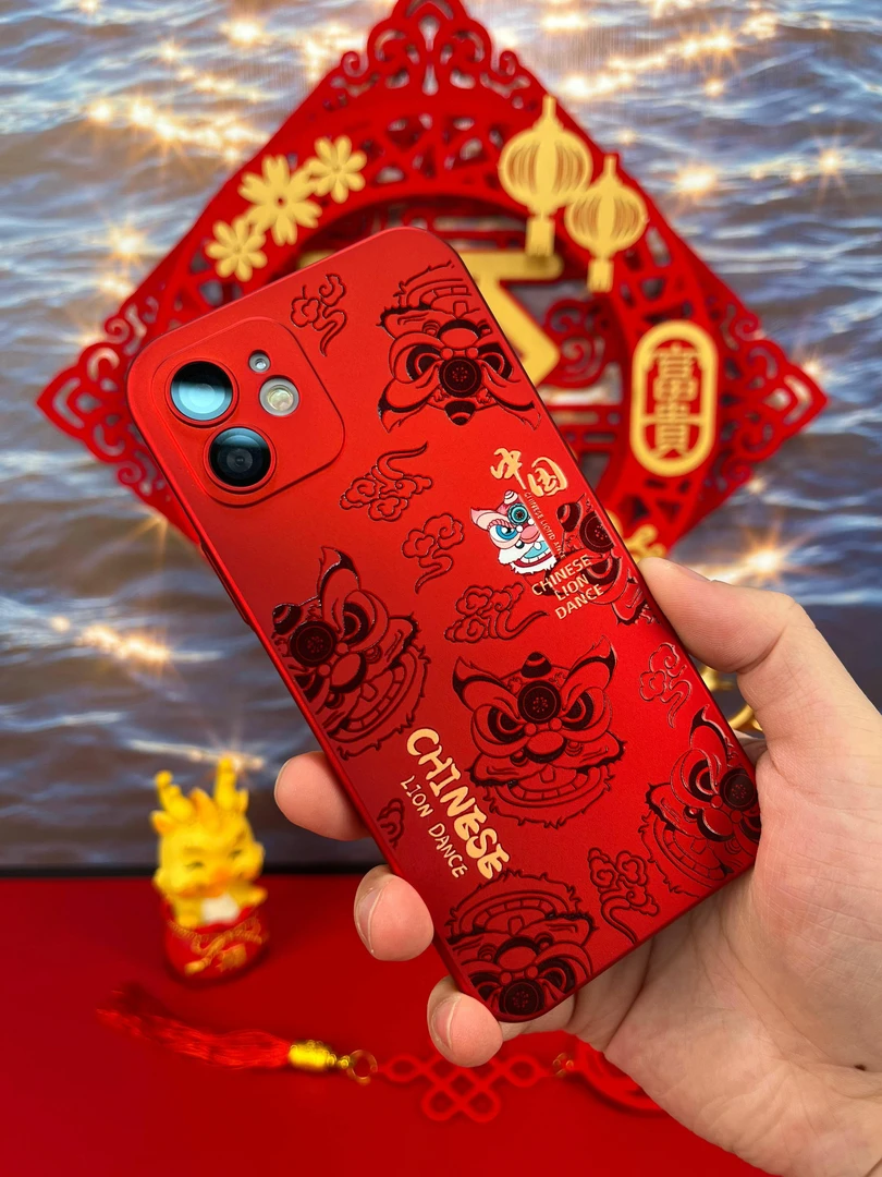 龙年大吉手机壳适用于苹果11国风潮牌全包防摔ins高清镜头膜